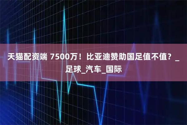 天猫配资端 7500万！比亚迪赞助国足值不值？_足球_汽车_国际